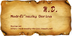 Modránszky Dorina névjegykártya