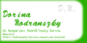 dorina modranszky business card